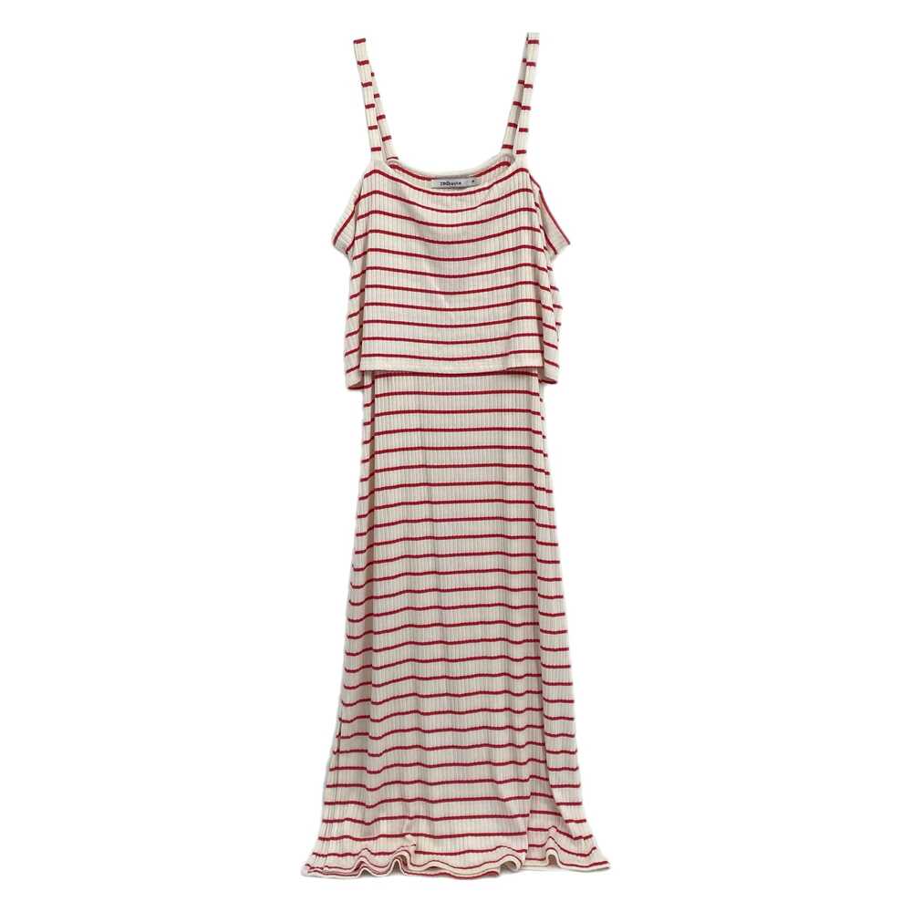 Redhaute White Red Striped Midi Dress | Size M